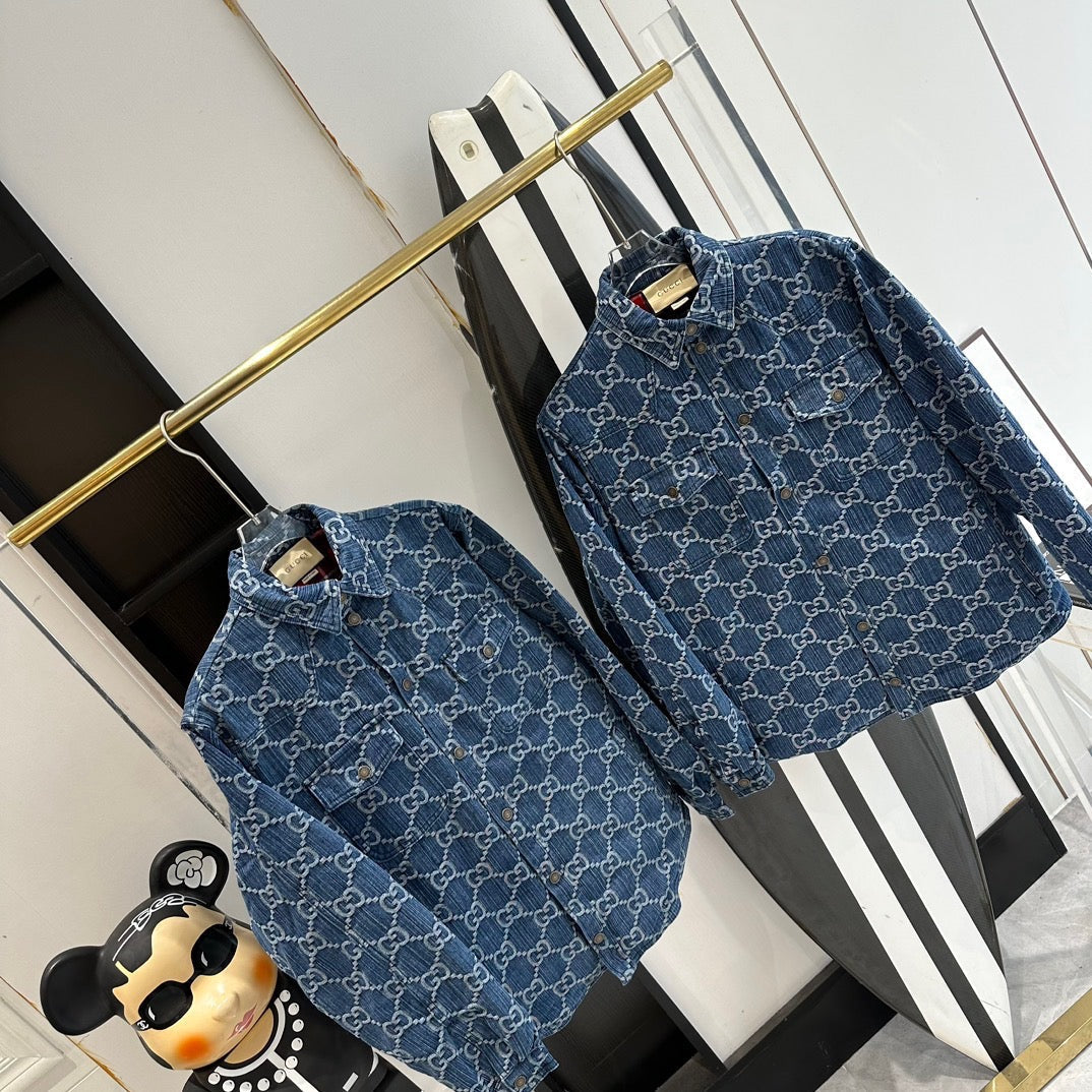 Front view of Gucci Denim Overshirt premium shirt