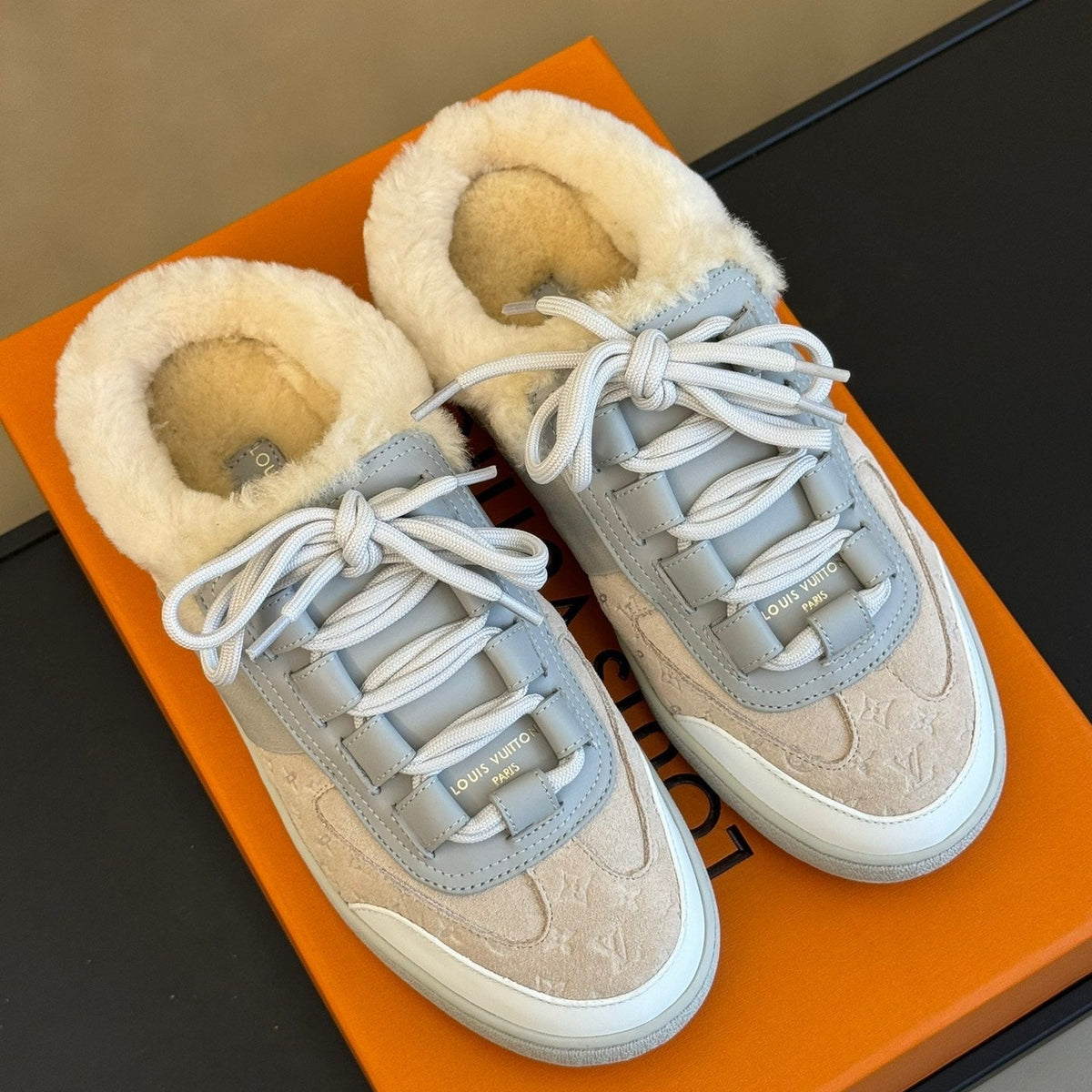Louis Vuitton Shoes- Louis Vuitton Lou Open Back Sneakers Premium Designer Casual Shoes