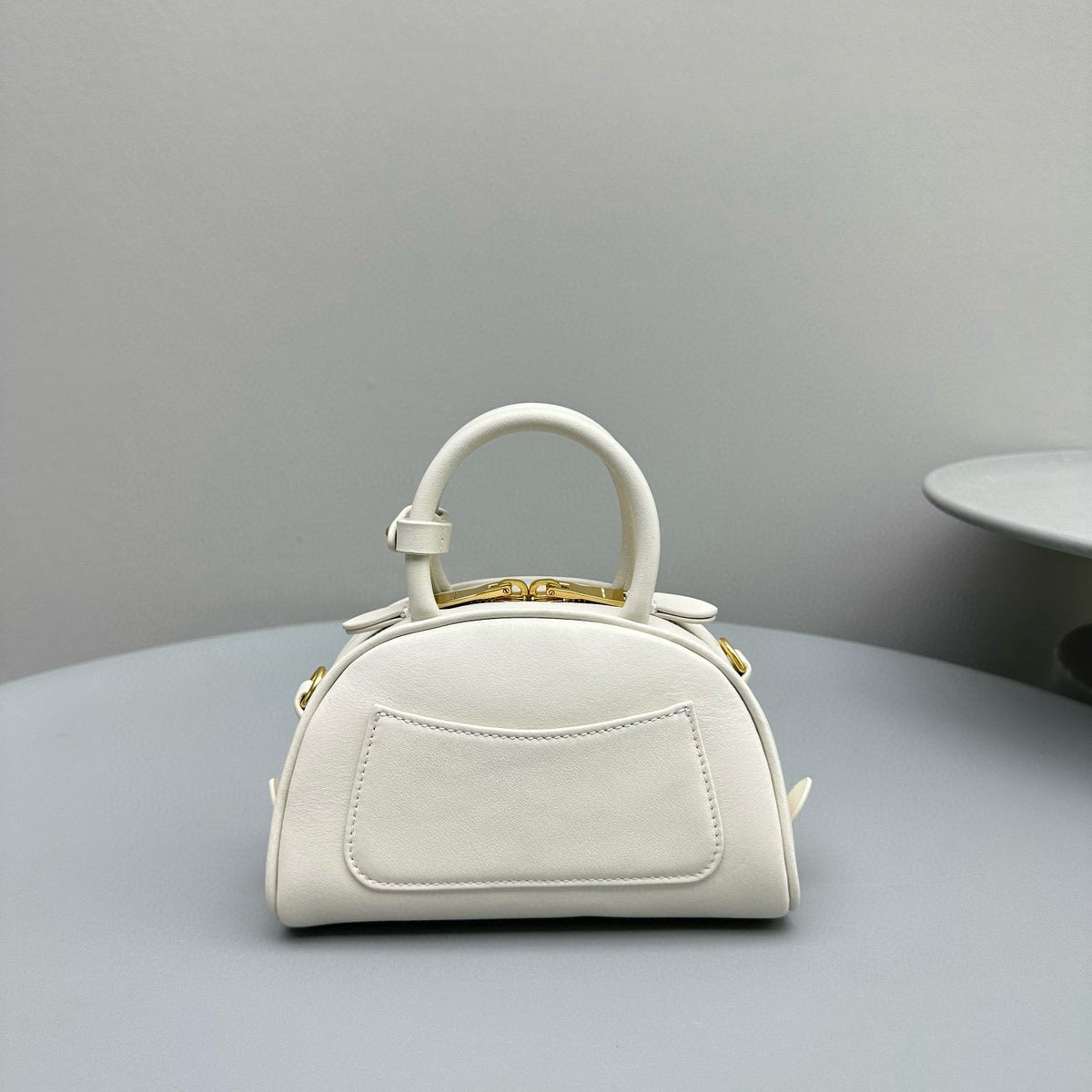 Bags- Miu M Leather Top Handle Bag Luxury Designer Leather Handbag