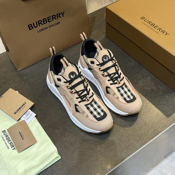 Burberry Red Classic Ballet Flats - Angled View