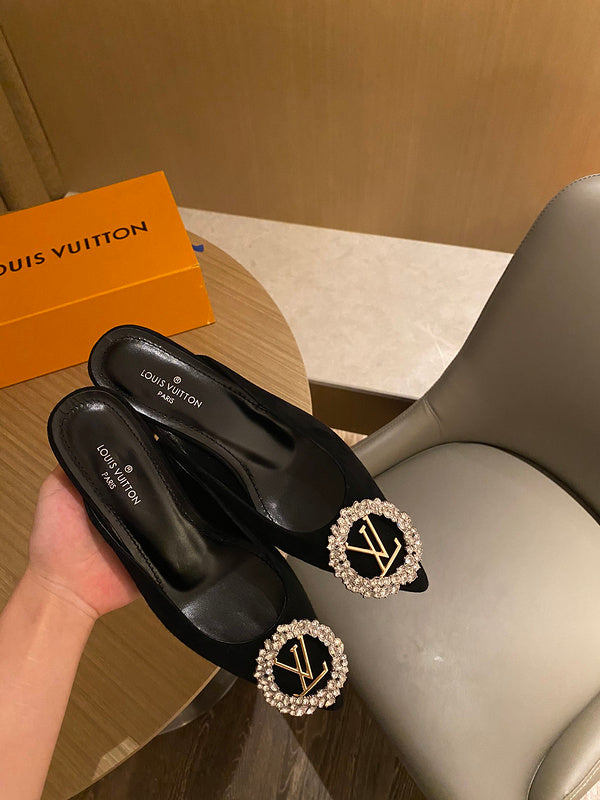 Louis Vuitton Beige Ankle Strap Heels - Detail Shot of Craftsmanship