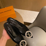 Louis Vuitton Beige Ankle Strap Heels - Detail Shot of Craftsmanship
