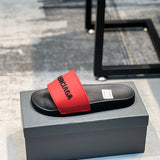 Balenciaga Burgundy Ankle Strap Sandals - Front View