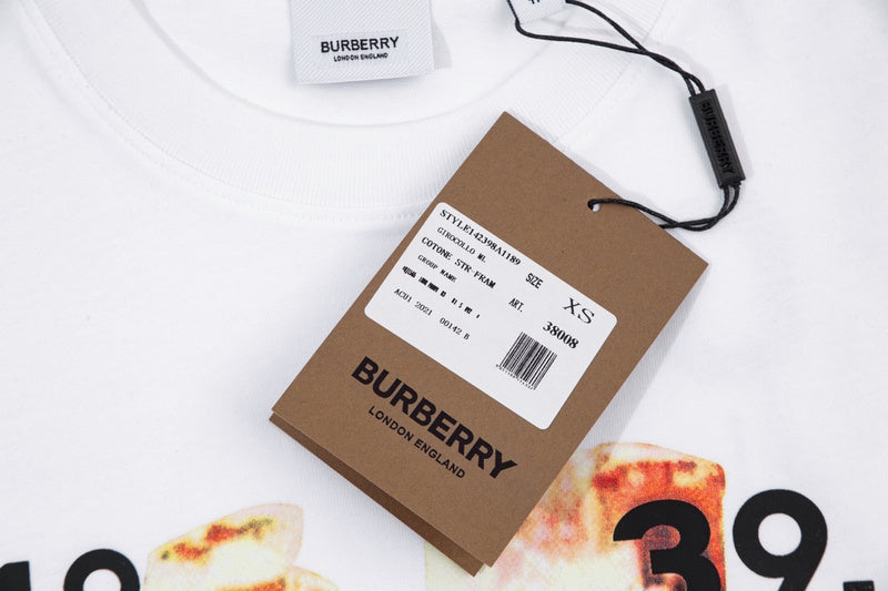 Close-up of Burberry t-shirt craftsmanship