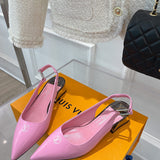 Louis Vuitton Black Block Heel Pumps - Side Profile View
