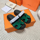 Hermès Red Flat Thong Sandals - Detail Shot of Craftsmanship