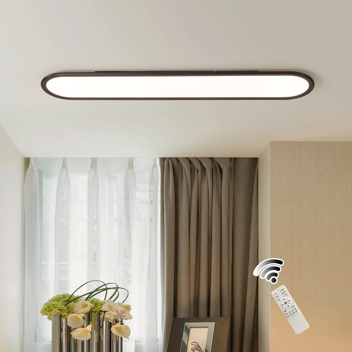 Modern Linear Ceiling Lights,48W Dimmable LED Ceiling Lamp
