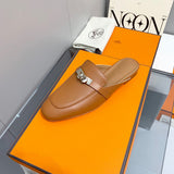 Hermès Beige Platform Sandals - Back View