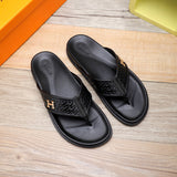 Hermes shoes Style 007 - front view, classic monogram styling