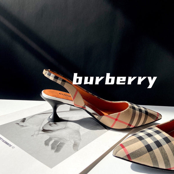 Burberry Red Slingback Heels - Detail Shot of Craftsmanship