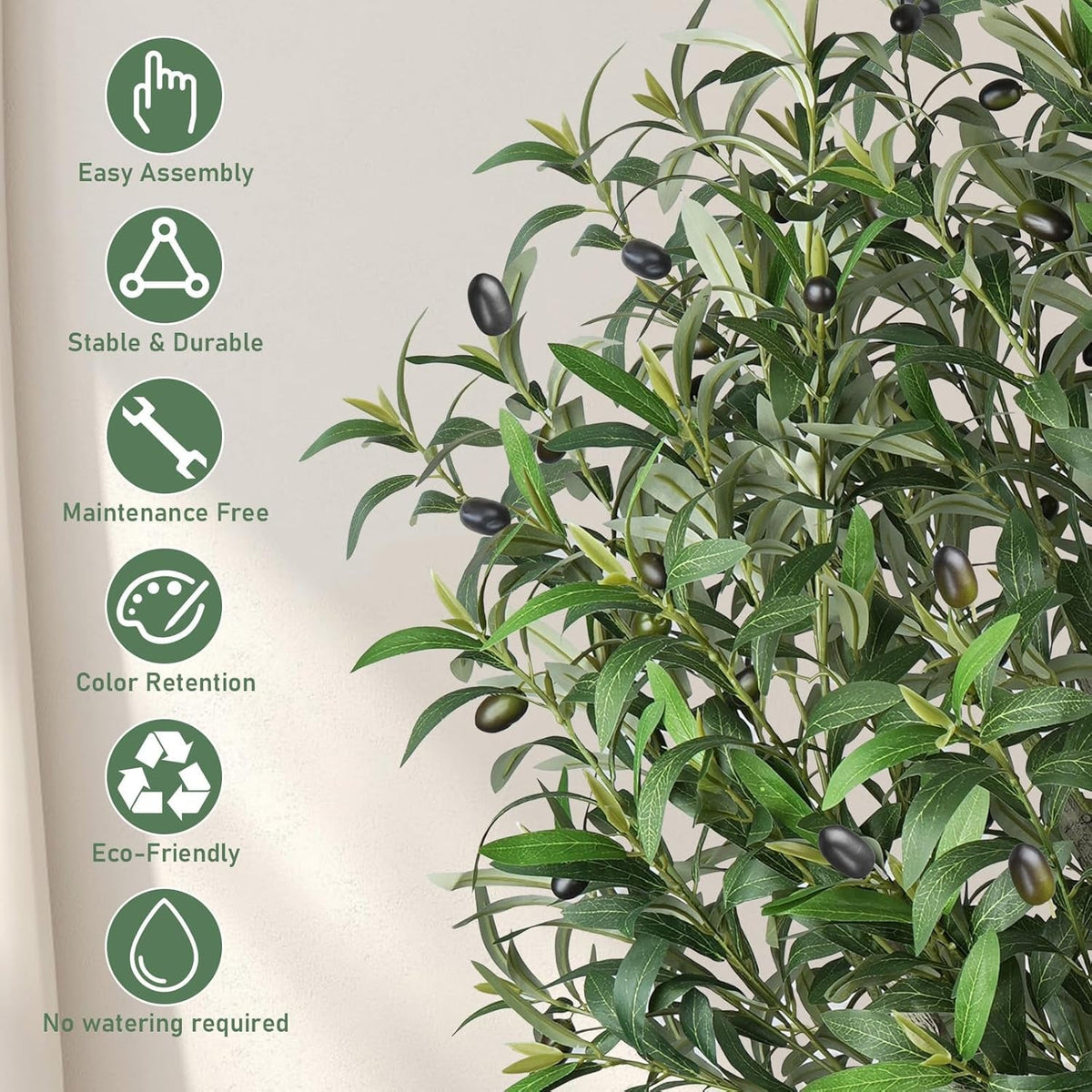 Artificial Olive Tree,6 FT Tall Faux Silk Olive Trees Indoor
