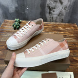 Burberry Grey Chunky Platform Sneakers - Close-Up Texture View
