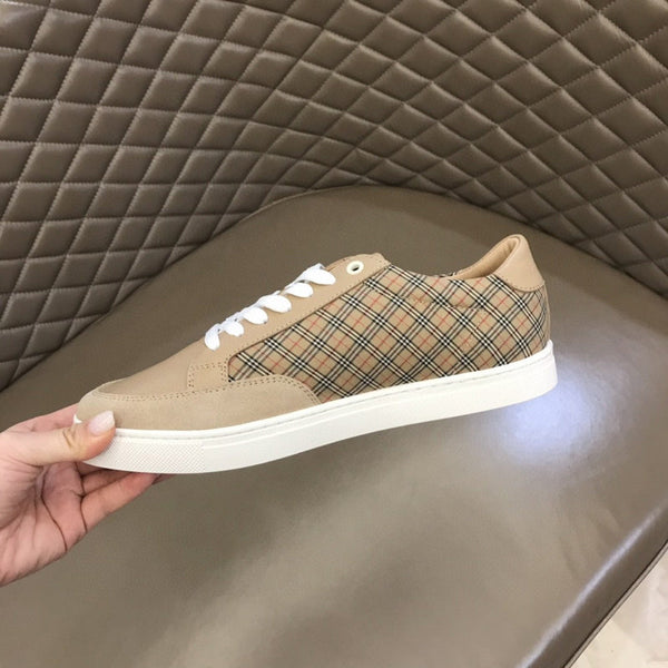 Burberry Camel Loafer Flats - Angled View