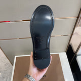 Burberry Black Block Heel Pumps - Side Profile View