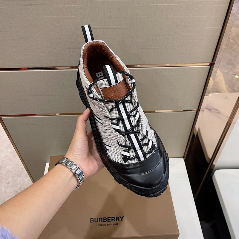 Burberry Tan Ankle Strap Heels - Close-Up Texture View