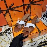 Hermès Camel Crisscross Strap Sandals - Angled View