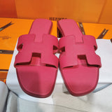 Hermès Nude Flat Thong Sandals - Close-Up Texture View