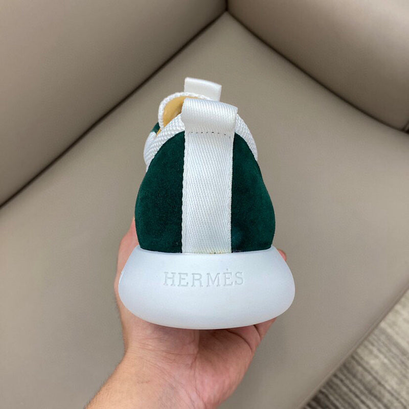 Hermès Camel Slip-On Sneakers - Angled View