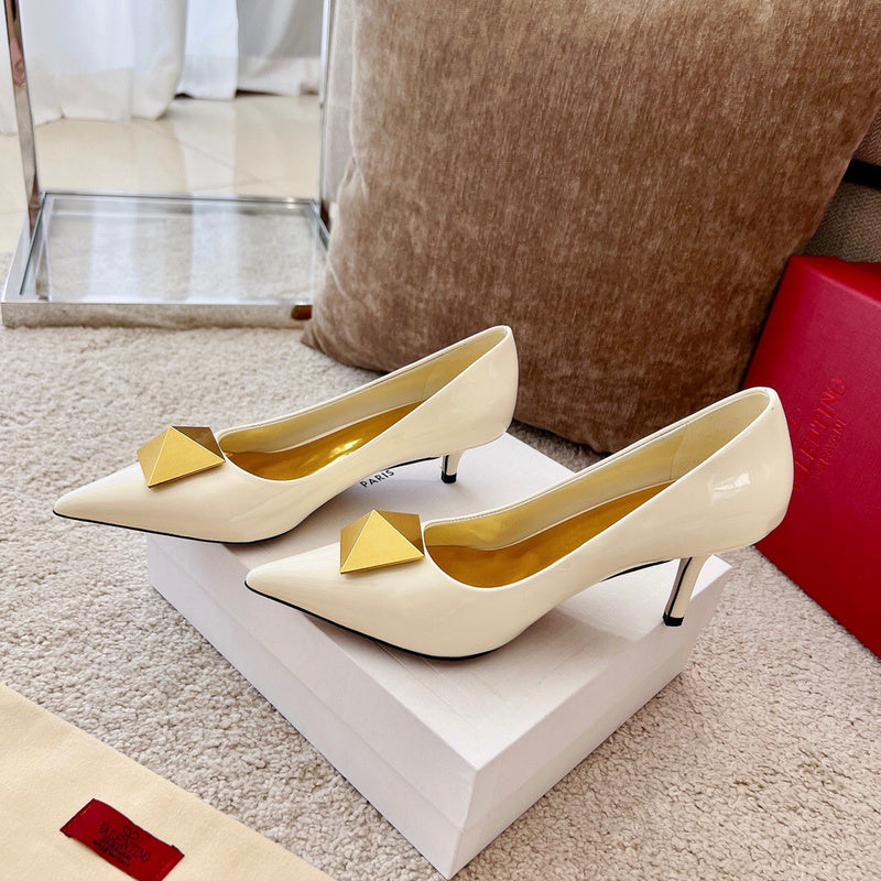 Close-up of Valentino Garavani shoes craftsmanship