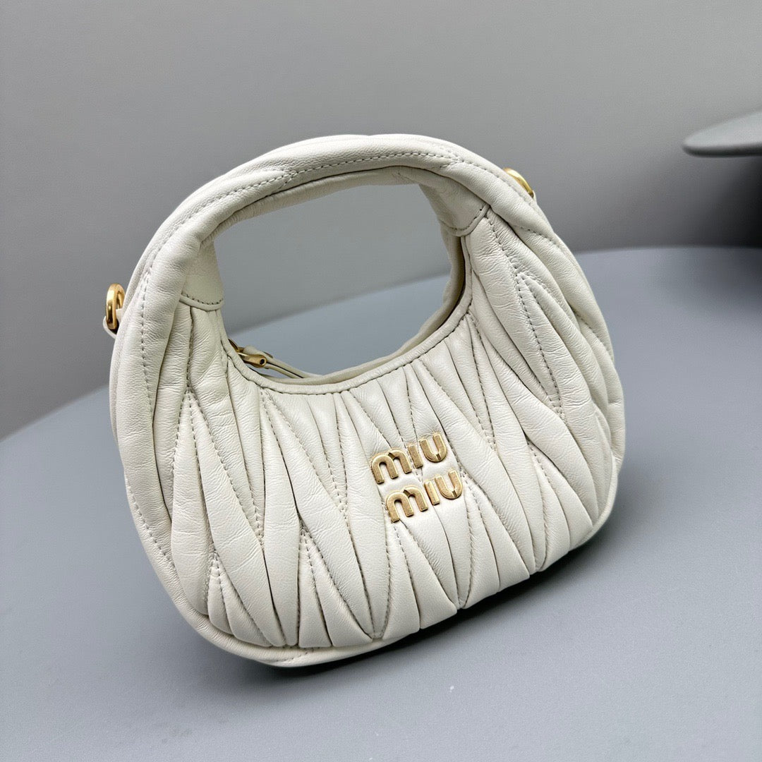 Bags- Miu M Wander Mini Hobo Bag Elegant Everyday Designer Handbag