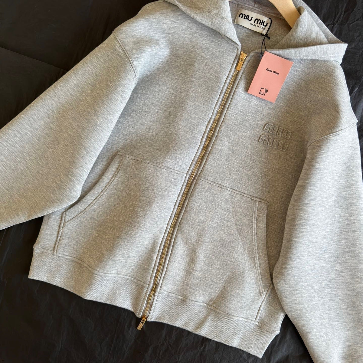 Hoodies- Miu M Zip Hoodie Comfortable Luxury Streetwear Hoodie