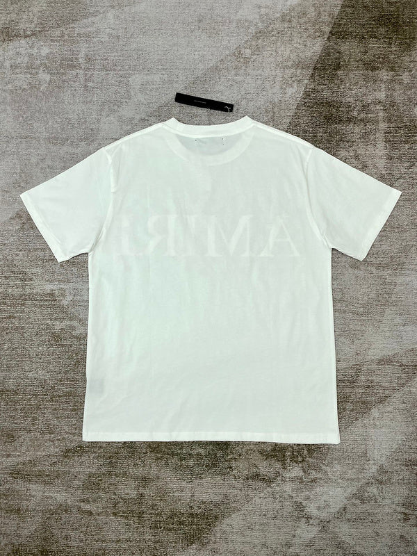 Close-up of Amiri t-shirt craftsmanship