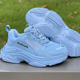 Balenciaga Grey Chunky Platform Sneakers - Heel Detail View