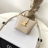 Front view of Celine Mini Bucket Louise Bag premium cel mini bucket louise bag