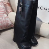 Givenchy Black Chunky Platform Sneakers - Heel Detail View