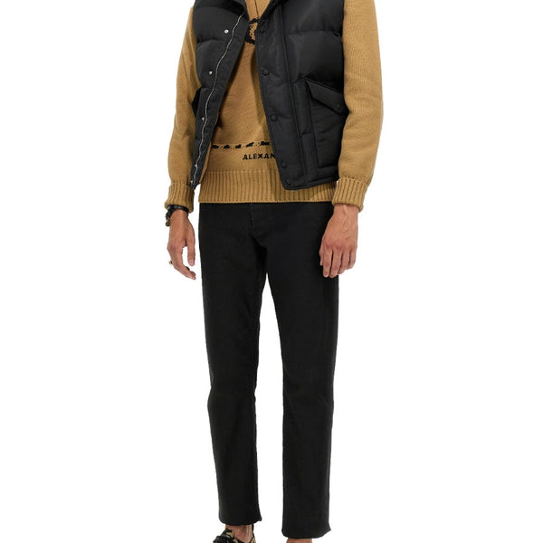 Alexander McQueen Vests? Alexander Mcqueen Men Graffiti Logo Print Down Vest Luxury Casual Designer Gilet