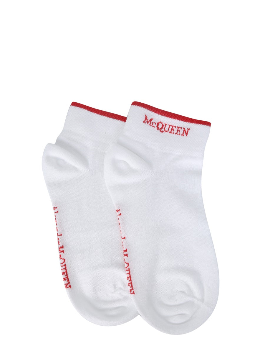Alexander McQueen Socks? Alexander Mcqueen Women Sock With Logo Premium Designer Cotton Socks