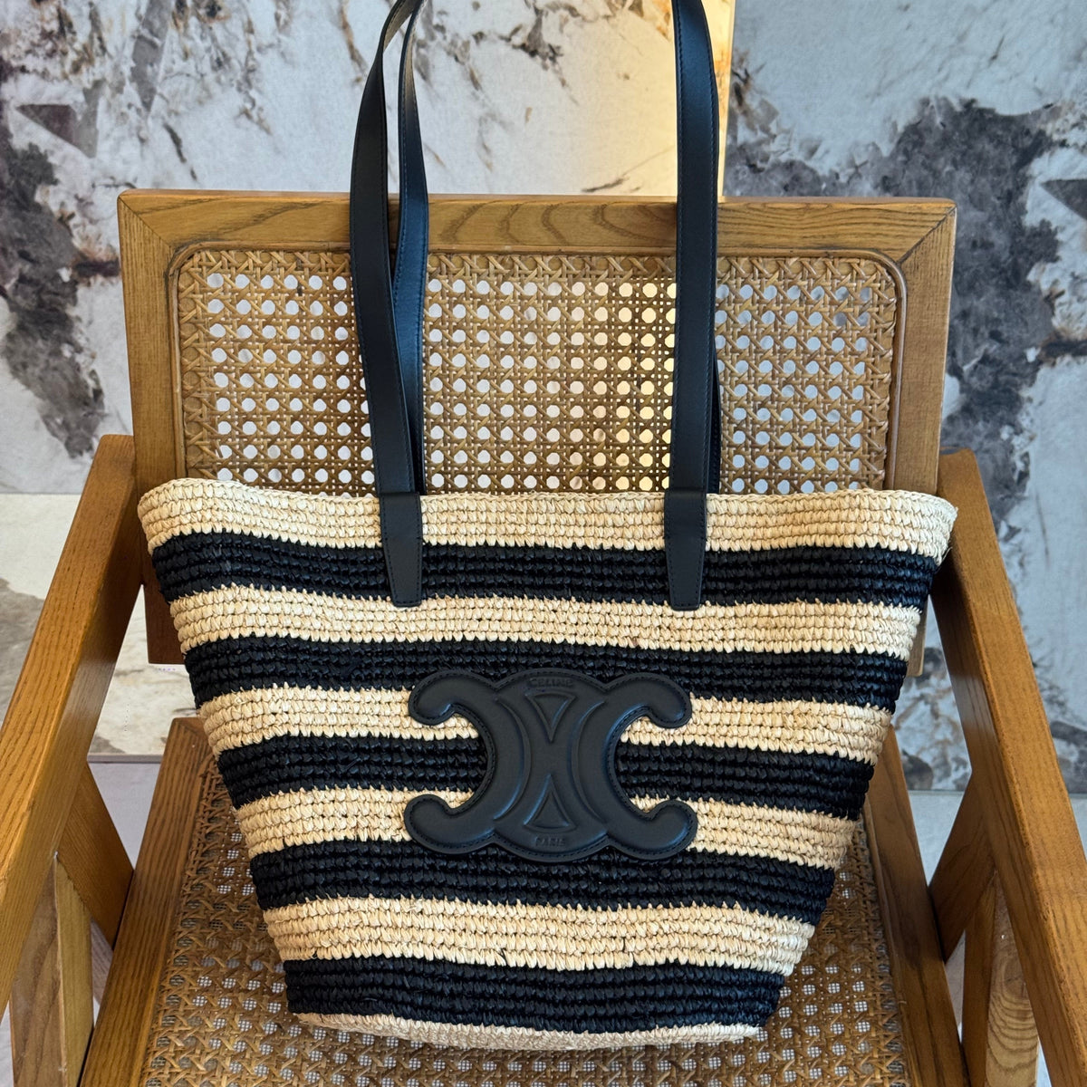 Bags- Cel Striped Couffin Panier Bag Premium Designer Shoulder Bag