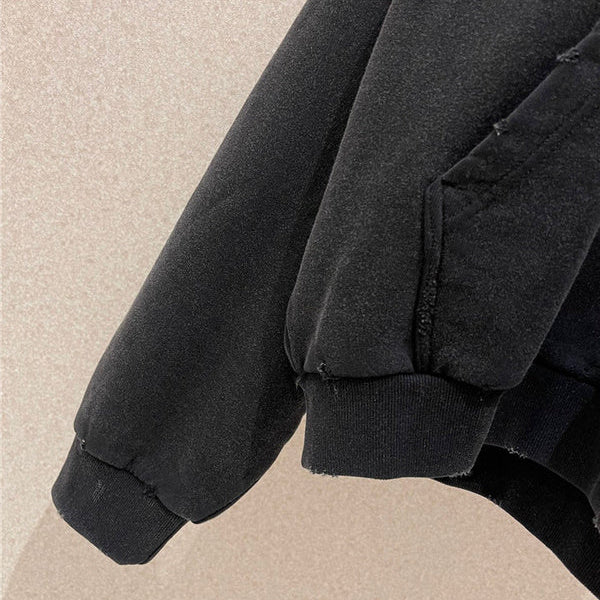 Close-up of Balenciaga designer clothing craftsmanship