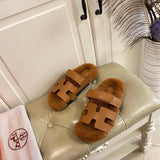 Hermès Chocolate Brown Block Heel Sandals - Sole Detail View