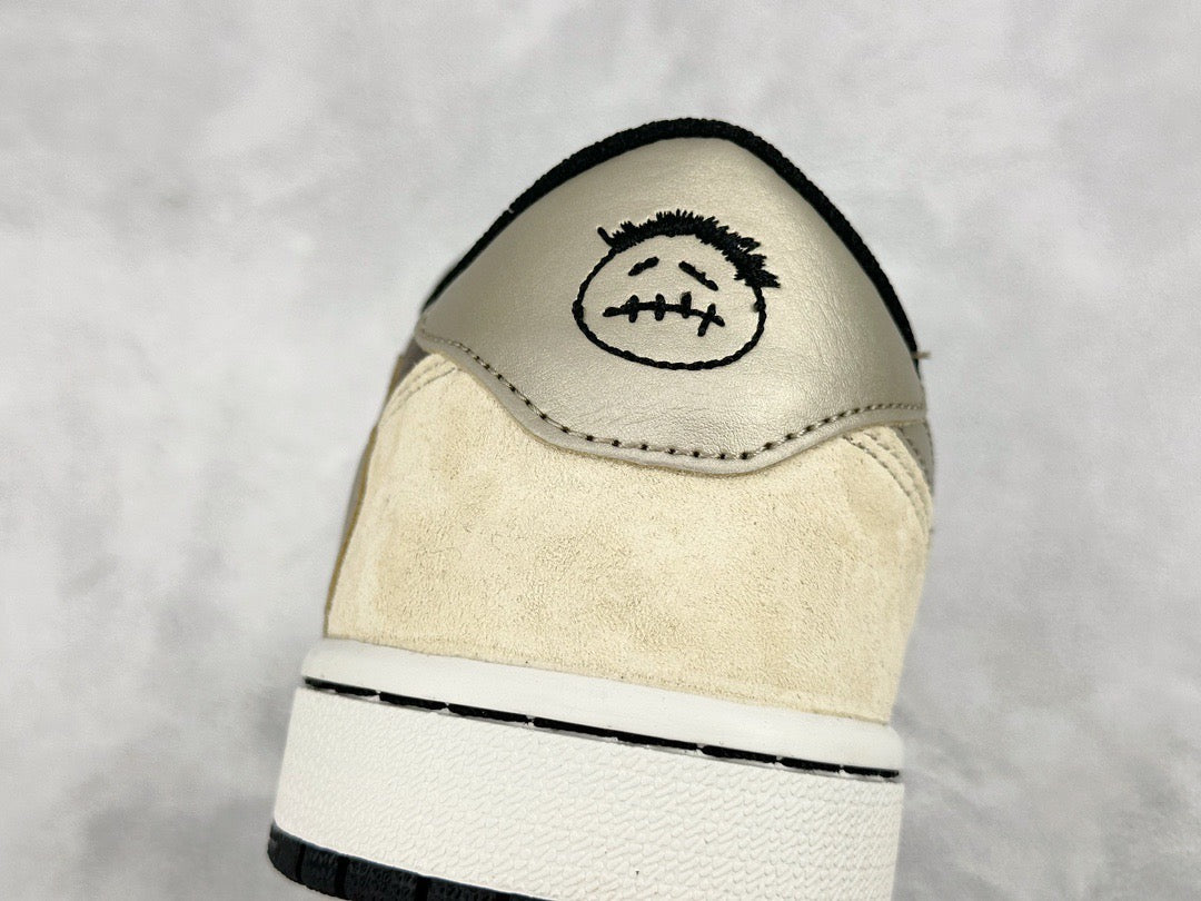 Jordan Shoes- Jordan Travis S x Jordan 1 Low Reverse Mocha Premium Designer Casual Shoes