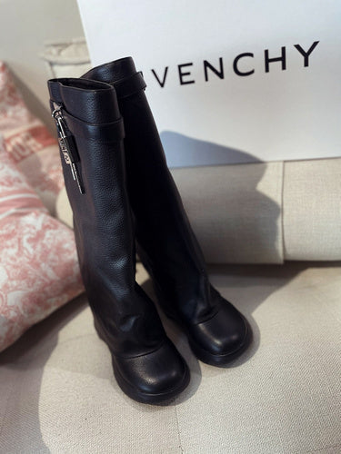 Givenchy Black Chunky Platform Sneakers - Full Silhouette View