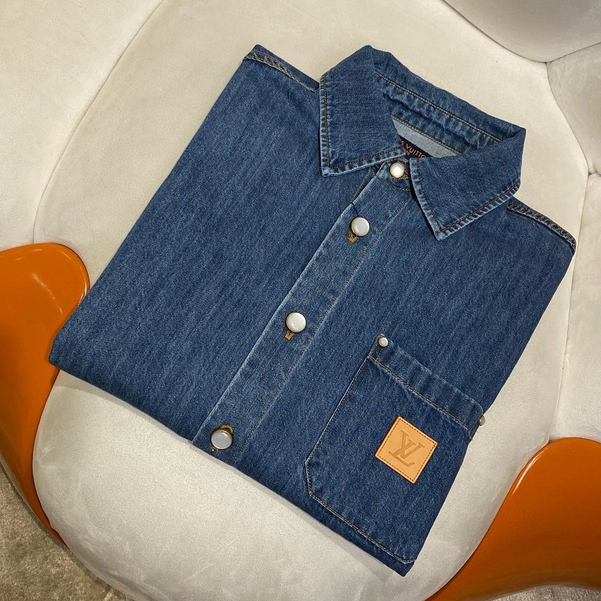 Louis Vuitton Tops- Louis Vuitton Lou Denim Shirt Elegant Everyday Designer Top