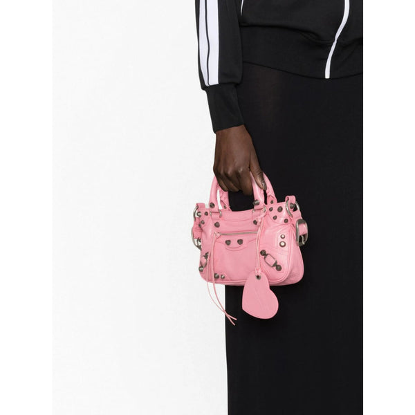 Close-up of Balenciaga totes hardware and fine stitching