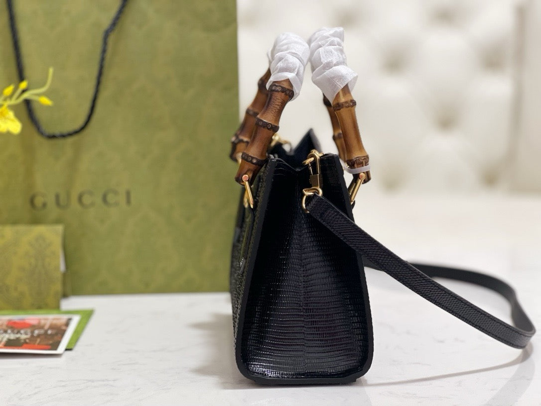 Gucci Bags- Gucci Diana Crystals Small Tote Bag Luxury Designer Leather Handbag