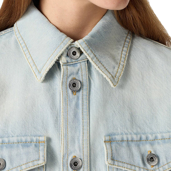Bottega Veneta Tops? Bottega Veneta Women Extra Bleach Denim Shirt Elegant Everyday Designer Top