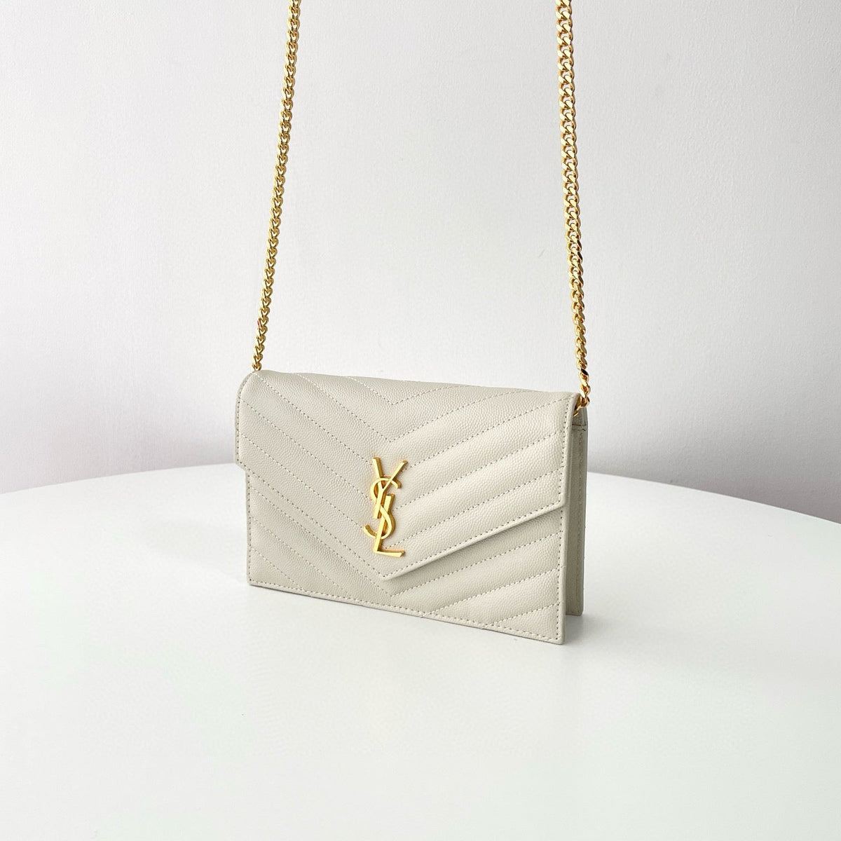 Saint Laurent Wallets- Saint Laurent Cassandre Envelope Wallet On Chain Compact Luxury Card Wallet