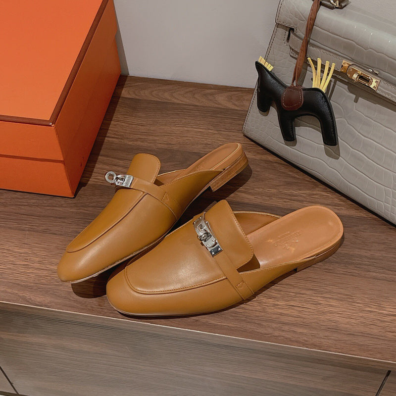 Hermès Beige Slingback Heels - Lifestyle Styling Shot