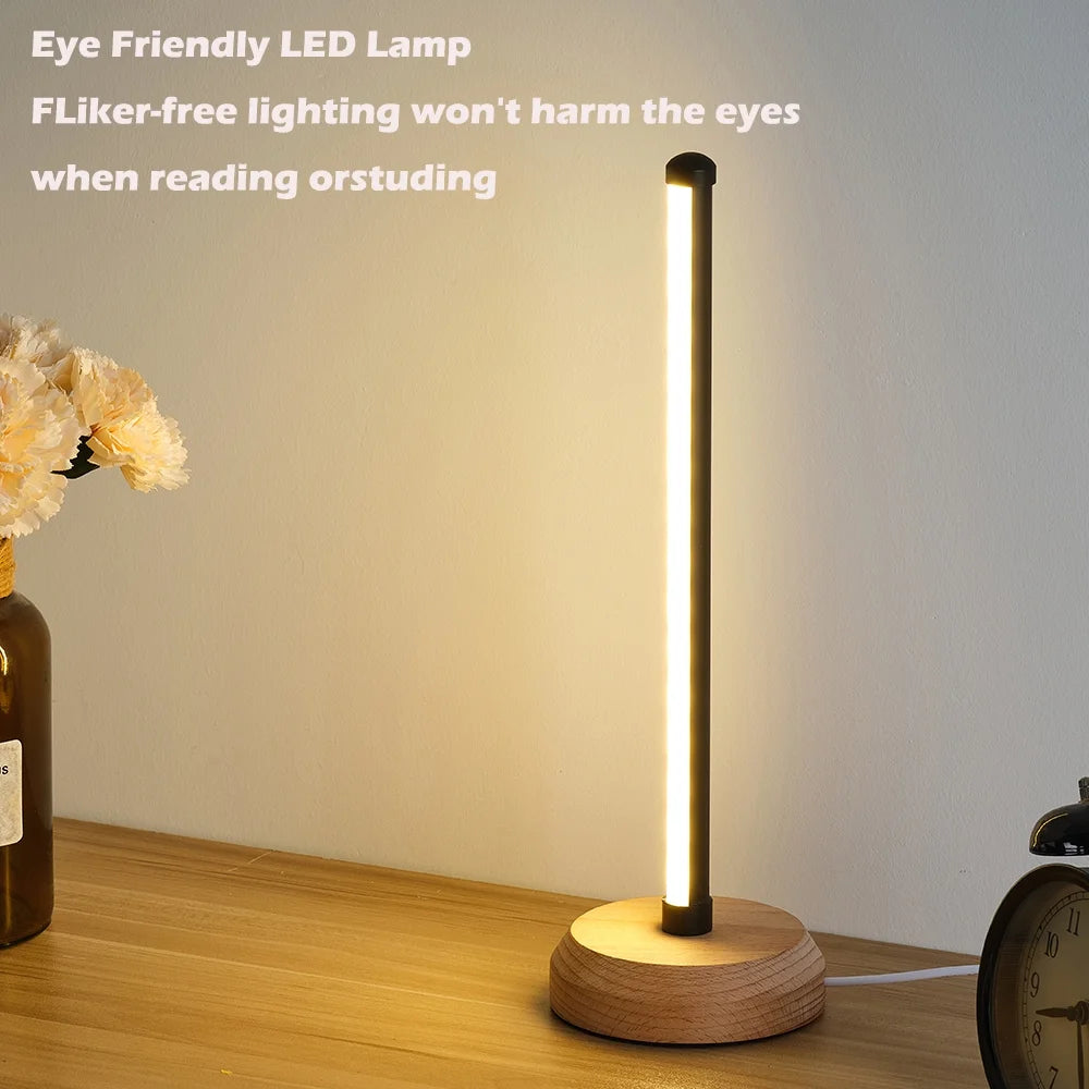 Simple Designs, Wood Base Mini Table Lamp, 13.4" H,Black