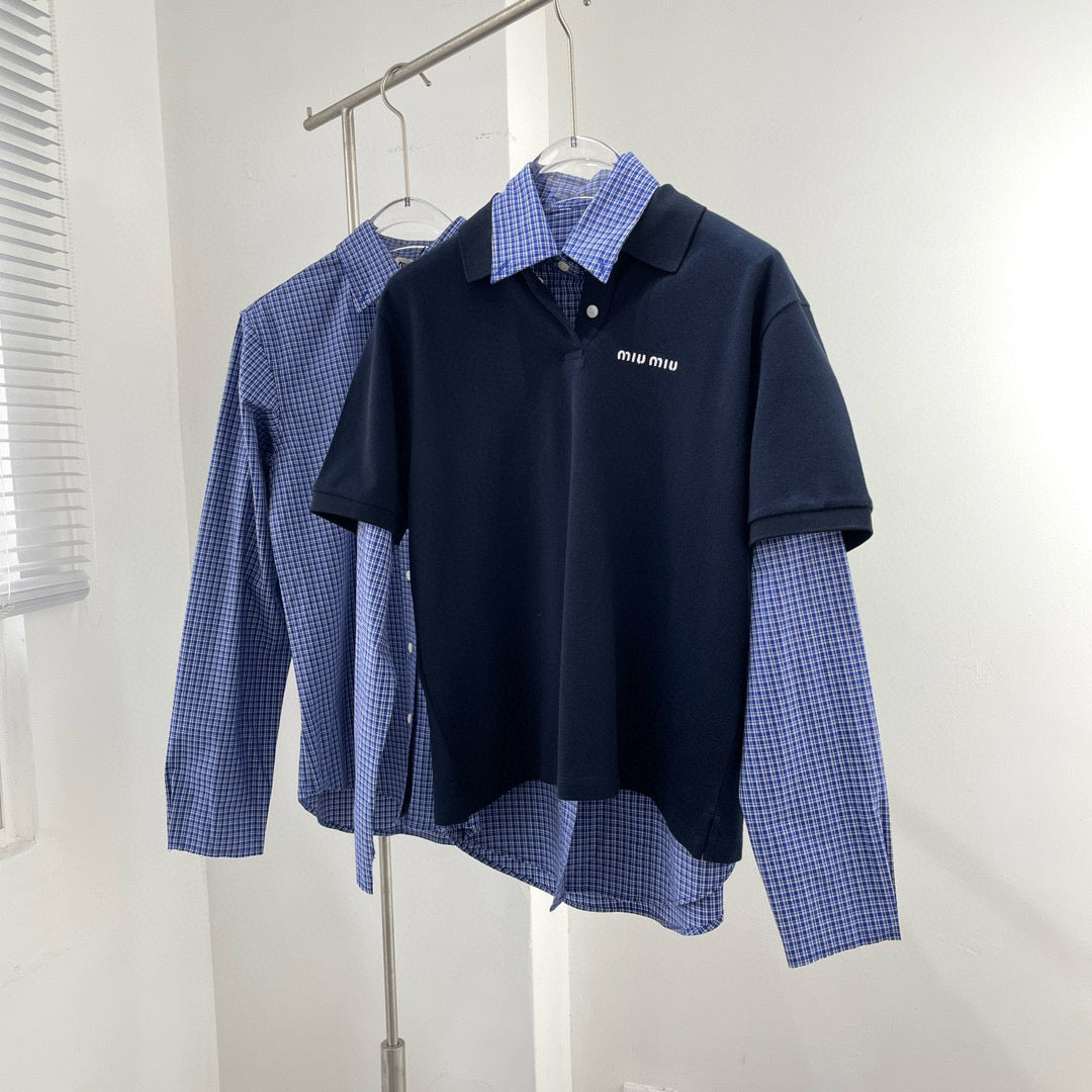 Tops- Miu M Shirt Premium Designer Casual Top