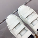 Louis Vuitton Grey Block Heel Pumps - Side Profile View