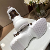 Louis Vuitton White Slingback Heels - Close-Up Texture View