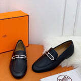 Hermès Chocolate Brown Classic Ballet Flats - Lifestyle Styling Shot