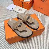 Hermès Nude Flat Thong Sandals - Detail Shot of Craftsmanship