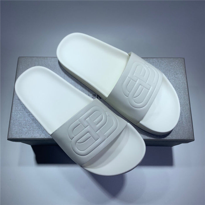 Balenciaga Tan Flat Thong Sandals - Angled View