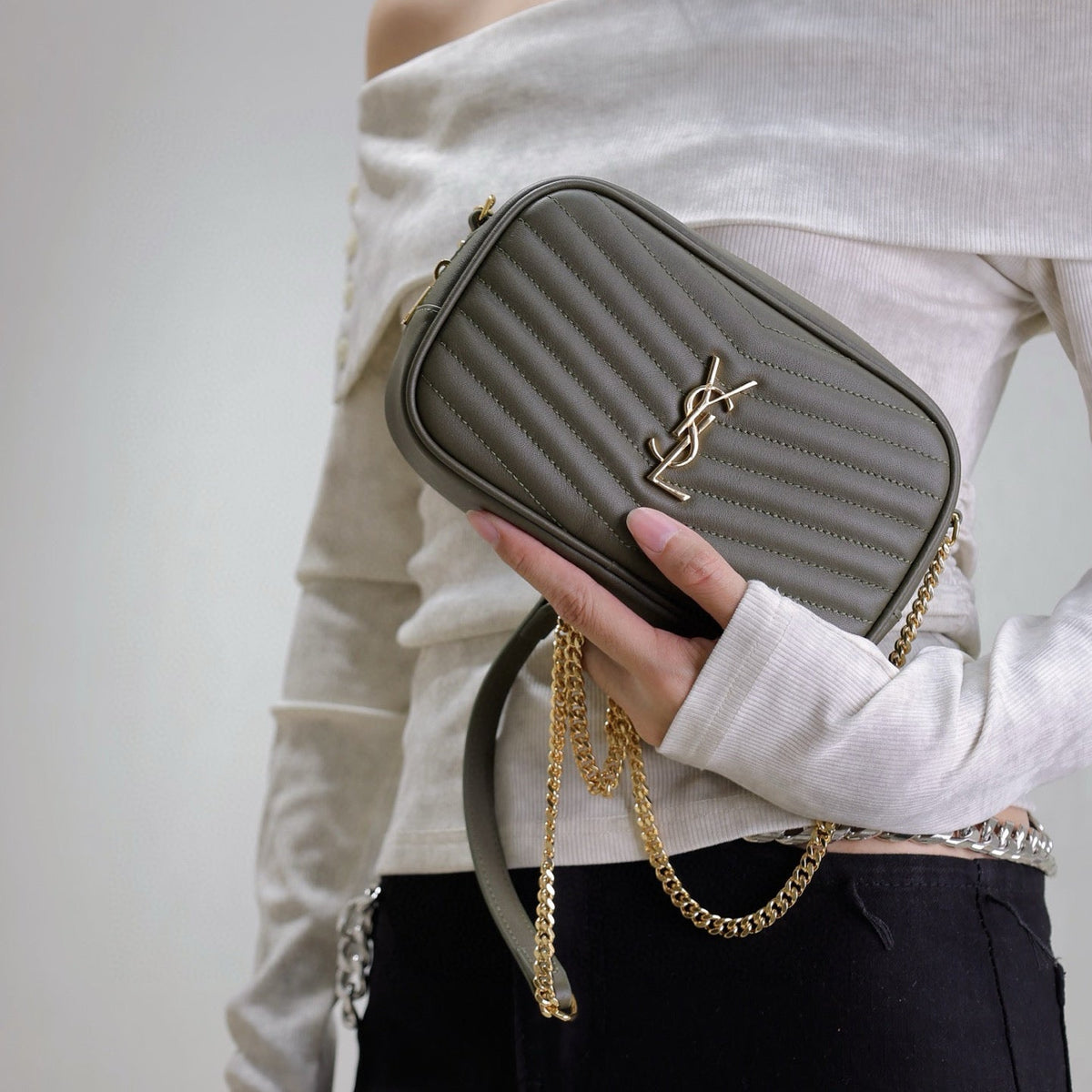 Saint Laurent Bags- Saint Laurent Lou Mini Bag Elegant Everyday Designer Handbag